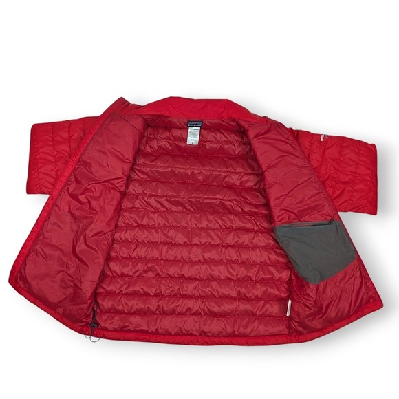 Patagonia Down Sweater Jacket Mens Medium Red Quilted Puffer Logo Gorpcore - Picture 9 of 11